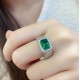 Ruif Jewelry Classic Design S925 Silver 3.0ct Lab Grown Emerald Ring Men Ring Wedding Bands