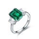 Ruif Jewelry Classic Design S925 Silver 2.745ct Lab Grown Emerald Ring Wedding Bands