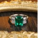 Ruif Jewelry Classic Design S925 Silver 2.745ct Lab Grown Emerald Ring Wedding Bands