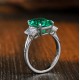 Ruif Jewelry Classic Design S925 Silver 2.745ct Lab Grown Emerald Ring Wedding Bands