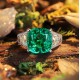 Ruif Jewelry Classic Design S925 Silver 5.42ct Lab Grown Emerald Ring Wedding Bands