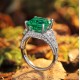 Ruif Jewelry Classic Design S925 Silver 5.42ct Lab Grown Emerald Ring Wedding Bands