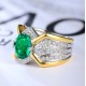 Ruif Jewelry Classic Design S925 Silver 2.51ct/3.6ct Lab Grown Emerald/Sapphire Ring Wedding Bands