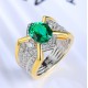 Ruif Jewelry Classic Design S925 Silver 2.51ct/3.6ct Lab Grown Emerald/Sapphire Ring Wedding Bands