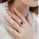 Ruif Jewelry Classic Design S925 Silver 2.28ct Lab Grown Emerald And 3.08ct Royal Blue Sapphire Ring Oval Shape Wedding Bands