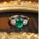 Ruif Jewelry Classic Design S925 Silver 2.28ct Lab Grown Emerald And 3.08ct Royal Blue Sapphire Ring Oval Shape Wedding Bands