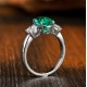 Ruif Jewelry Classic Design S925 Silver 2.28ct Lab Grown Emerald And 3.08ct Royal Blue Sapphire Ring Oval Shape Wedding Bands