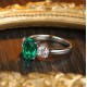 Ruif Jewelry Classic Design S925 Silver 2.28ct Lab Grown Emerald And 3.08ct Royal Blue Sapphire Ring Oval Shape Wedding Bands