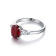 Ruif Jewelry Classic Design S925 Silver 2.12ct Lab Grown Ruby Ring Wedding Bands