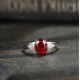 Ruif Jewelry Classic Design S925 Silver 2.12ct Lab Grown Ruby Ring Wedding Bands