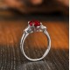 Ruif Jewelry Classic Design S925 Silver 2.12ct Lab Grown Ruby Ring Wedding Bands