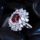 Ruif Jewelry Classic Design S925 Silver 4.36ct Lab Grown Ruby Ring Wedding Bands