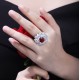 Ruif Jewelry Classic Design S925 Silver 4.36ct Lab Grown Ruby Ring Wedding Bands