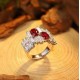 Ruif Jewelry Classic Design S925 Silver 2.22ct Lab Grown Ruby Ring Wedding Bands