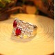 Ruif Jewelry Classic Design S925 Silver 2.22ct Lab Grown Ruby Ring Wedding Bands