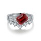 Ruif Jewelry Classic Design S925 Silver 2.06ct Lab Grown Ruby Ring Wedding Bands