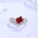 Ruif Jewelry Classic Design S925 Silver 2.06ct Lab Grown Ruby Ring Wedding Bands