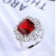 Ruif Jewelry Classic Design S925 Silver 5.94ct Lab Grown Ruby Ring Wedding Bands