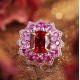 Ruif Jewelry Classic Design S925 Silver 3.5ct Lab Grown Ruby Ring Wedding Bands