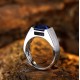 Ruif Jewelry Classic Design S925 Silver 3.51ct Lab Grown Sapphire Ring Wedding Bands Men's ring