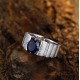 Ruif Jewelry Classic Design S925 Silver 2.47ct Lab Grown Sapphire Ring Wedding Bands Men's ring