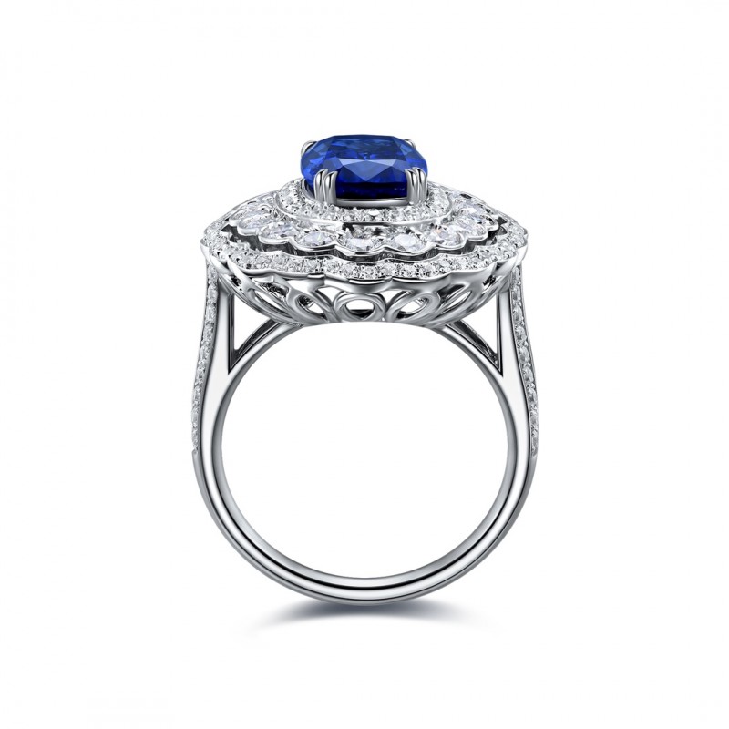 Ruif Jewelry Classic Design S925 Silver 4.005ct Lab Grown Sapphire Ring Wedding Bands ring