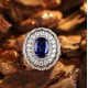 Ruif Jewelry Classic Design S925 Silver 4.005ct Lab Grown Sapphire Ring Wedding Bands ring