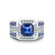 Ruif Jewelry Classic Design S925 Silver 2.96ct Lab Grown Sapphire Ring Wedding Bands ring