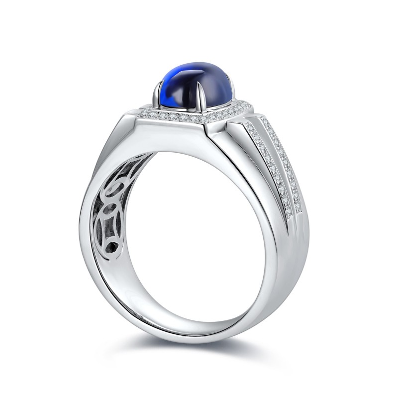 Ruif Jewelry Classic Design S925 Silver 2.86ct Lab Grown Sapphire Ring Wedding Bands ring