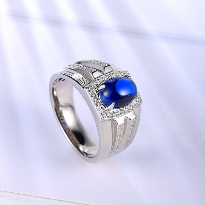 Ruif Jewelry Classic Design S925 Silver 2.86ct Lab Grown Sapphire Ring Wedding Bands ring