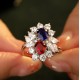 Ruif Jewelry Classic Design S925 Silver Lab Grown Sapphire Ruby Ring Wedding Bands ring