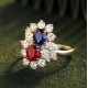 Ruif Jewelry Classic Design S925 Silver Lab Grown Sapphire Ruby Ring Wedding Bands ring