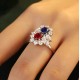 Ruif Jewelry Classic Design S925 Silver Lab Grown Sapphire Ruby Ring Wedding Bands ring