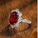 Ruif Jewelry Classic Design S925 Silver 7.56ct Lab Grown Ruby Ring Wedding Bands