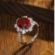 Ruif Jewelry Classic Design S925 Silver 7.56ct Lab Grown Ruby Ring Wedding Bands