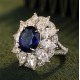 Ruif Jewelry Classic Design S925 Silver 6.6ct Lab Grown Ruby And Royal Blue Sapphire Ring Wedding Bands