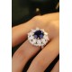 Ruif Jewelry Classic Design S925 Silver 6.6ct Lab Grown Ruby And Royal Blue Sapphire Ring Wedding Bands