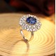 Ruif Jewelry Classic Design S925 Silver 3.66ct Lab Grown Ruby And Royal Blue Sapphire Ring Oval Shape Wedding Bands