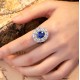 Ruif Jewelry Classic Design S925 Silver 3.66ct Lab Grown Ruby And Royal Blue Sapphire Ring Oval Shape Wedding Bands