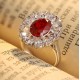 Ruif Jewelry Classic Design S925 Silver 3.533ct Lab Grown Ruby And Royal Blue Sapphire Ring Oval Shape Wedding Bands