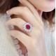 Ruif Jewelry Classic Design S925 Silver 3.533ct Lab Grown Ruby And Royal Blue Sapphire Ring Oval Shape Wedding Bands