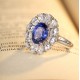 Ruif Jewelry Classic Design S925 Silver 3.533ct Lab Grown Ruby And Royal Blue Sapphire Ring Oval Shape Wedding Bands