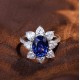 Ruif Jewelry Classic Design S925 Silver 3.97ct Lab Grown Ruby And Royal Blue Sapphire Ring Wedding Bands