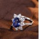 Ruif Jewelry Classic Design S925 Silver 3.97ct Lab Grown Ruby And Royal Blue Sapphire Ring Wedding Bands