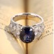 Ruif Jewelry Classic Design S925 Silver 5.0ct Lab Grown Sapphire Ring Wedding Bands ring