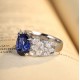 Ruif Jewelry Classic Design S925 Silver 5.0ct Lab Grown Sapphire Ring Wedding Bands ring