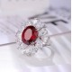 Ruif Jewelry Classic Design S925 Silver 8.64ct Lab Grown Ruby And Royal Blue Sapphire Ring Wedding Bands