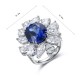 Ruif Jewelry Classic Design S925 Silver 8.64ct Lab Grown Ruby And Royal Blue Sapphire Ring Wedding Bands