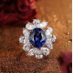 Ruif Jewelry Classic Design S925 Silver 8.64ct Lab Grown Ruby And Royal Blue Sapphire Ring Wedding Bands