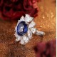 Ruif Jewelry Classic Design S925 Silver 8.64ct Lab Grown Ruby And Royal Blue Sapphire Ring Wedding Bands